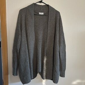 Lou & Grey Gray Ribbed Cardigan